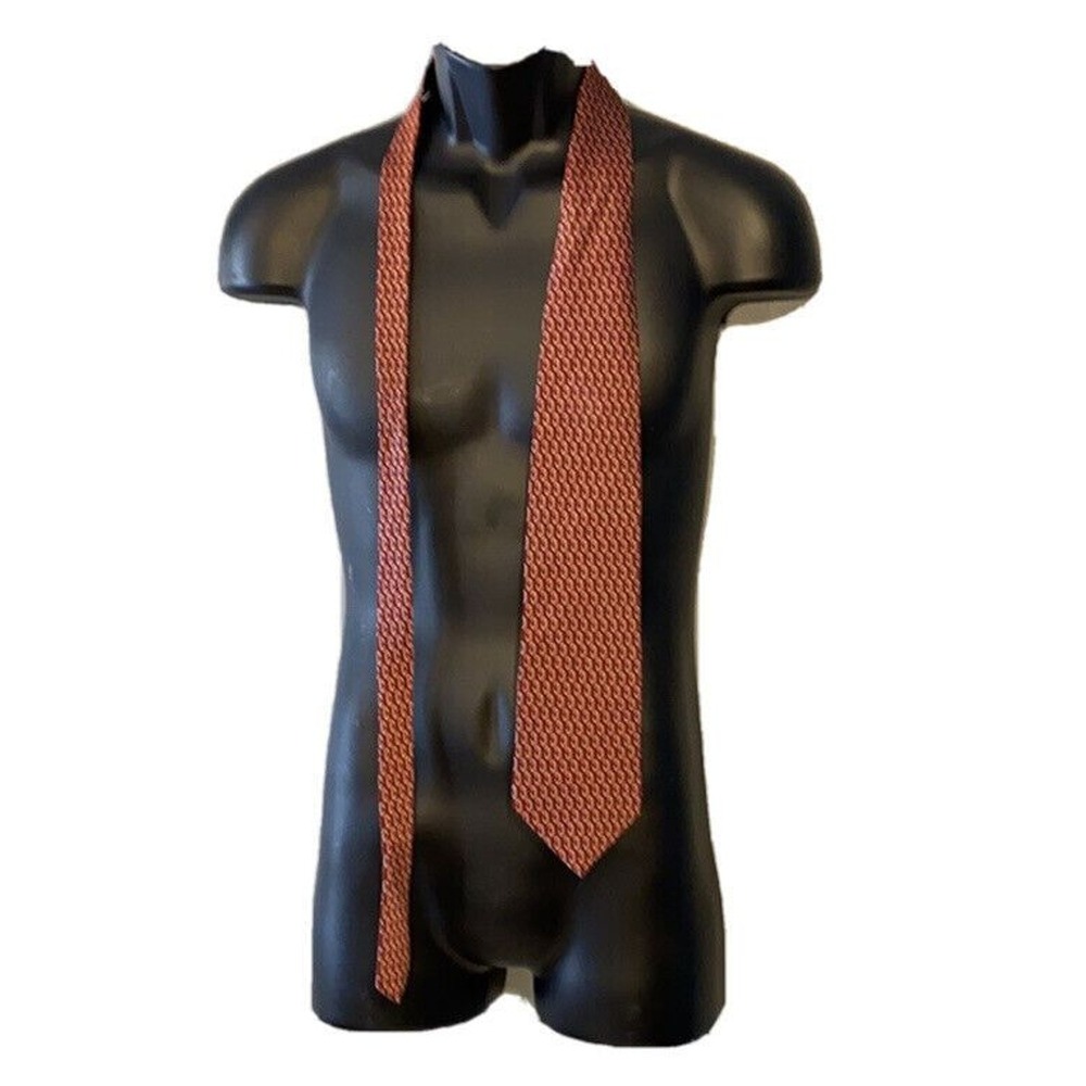 Graham & Locwood London England Men's Silk 100% Tie Red circles